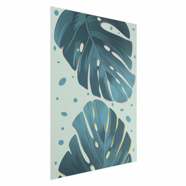 Plakat Zroszone liście 60x90 cm 580443