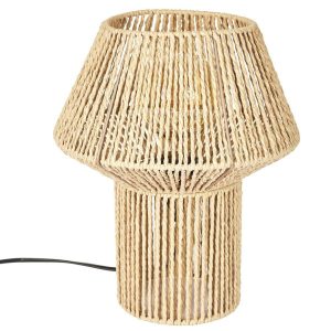Pleciona lampa stołowa NATURA 33 cm boho brązowa abażur ażurowy efekt E27 1043293