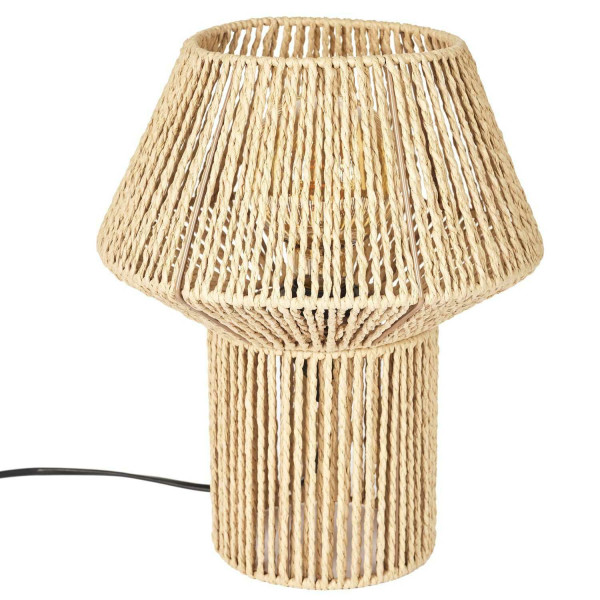 Pleciona lampa stołowa NATURA 33 cm boho brązowa abażur ażurowy efekt E27 1043293