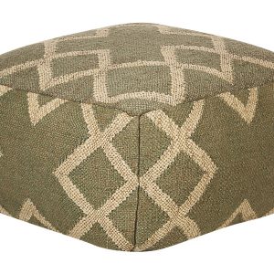 Pleciony puf geometryczny wzór jutowy 50×50 cm 60506