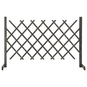 Płot kratkowy Szary 120 x 90 cm Drewno vidaXL 492391 Płot kratkowy Szary 120 x 90 cm Drewno vidaXL 492391