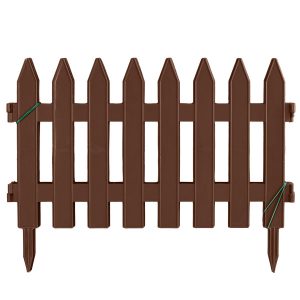 Płotek Ogrodowy 3,22 M Obrzeże Trawnikowe Palisada Brązowy 602216 Płotek Ogrodowy 3,22 M Obrzeże Trawnikowe Palisada Brązowy 602216