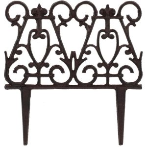 Płotek ogrodowy żeliwny brązowy 27×26 cm obrzeże do wbicia 949457 Płotek ogrodowy żeliwny brązowy 27×26 cm obrzeże do wbicia 949457