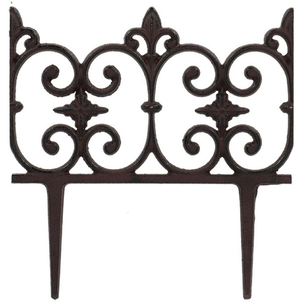 Płotek ogrodowy żeliwny brązowy 28x26 cm dekoracyjny 949455