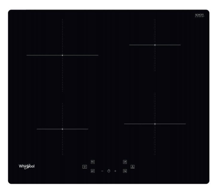 Płyta indukcyjna 59 cm czarne szkło WHIRLPOOL WSQ4860NE 750633