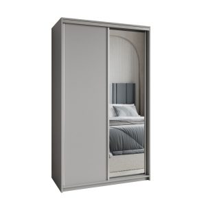 Szafa przesuwna TAVI 120 cm z lustrem Szara + Satyna 739924 Szafa przesuwna TAVI 120 cm z lustrem Szara + Satyna 739924