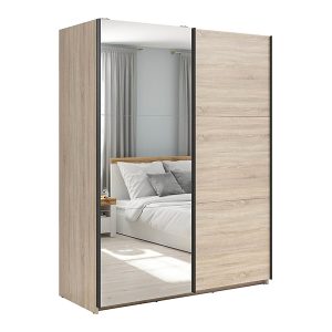 Szafa przesuwna Tetrix 153 cm z lustrem dąb sonoma 74078 Szafa przesuwna Tetrix 153 cm z lustrem dąb sonoma 74078