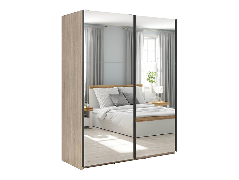 Szafa przesuwna Tetrix 153 cm z lustrem dąb sonoma 74075