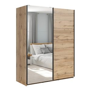 Szafa przesuwna Tetrix 153 cm z lustrem dąb wotan 74079 Szafa przesuwna Tetrix 153 cm z lustrem dąb wotan 74079