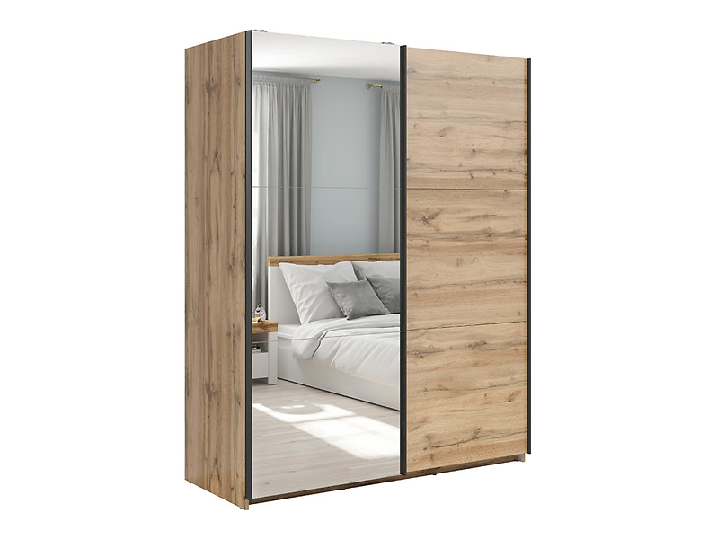 Szafa przesuwna Tetrix 153 cm z lustrem dąb wotan 74079
