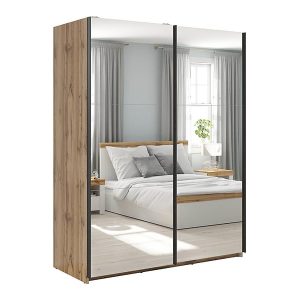 Szafa przesuwna Tetrix 153 cm z lustrem dąb wotan 74076 Szafa przesuwna Tetrix 153 cm z lustrem dąb wotan 74076