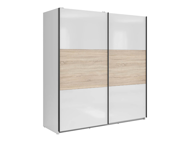 Szafa przesuwna Tetrix 183 cm biały połysk/dąb sonoma 382283