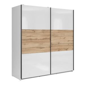 Szafa przesuwna Tetrix 183 cm biały połysk/dąb wotan 74081 Szafa przesuwna Tetrix 183 cm biały połysk/dąb wotan 74081