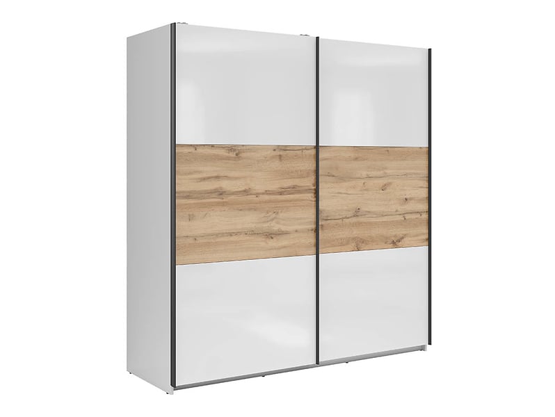 Szafa przesuwna Tetrix 183 cm biały połysk/dąb wotan 74081