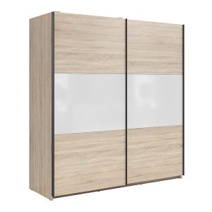 Szafa przesuwna Tetrix 183 cm dąb sonoma/biały połysk 74083 Szafa przesuwna Tetrix 183 cm dąb sonoma/biały połysk 74083