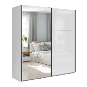 Szafa przesuwna Tetrix 183 cm z lustrem biały połysk 74089 Szafa przesuwna Tetrix 183 cm z lustrem biały połysk 74089