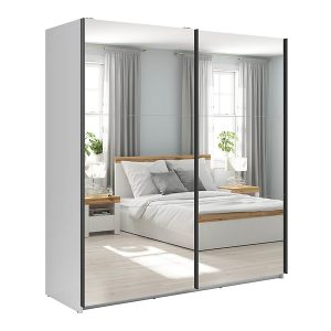 Szafa przesuwna Tetrix 183 cm z lustrem biały połysk 74086 Szafa przesuwna Tetrix 183 cm z lustrem biały połysk 74086