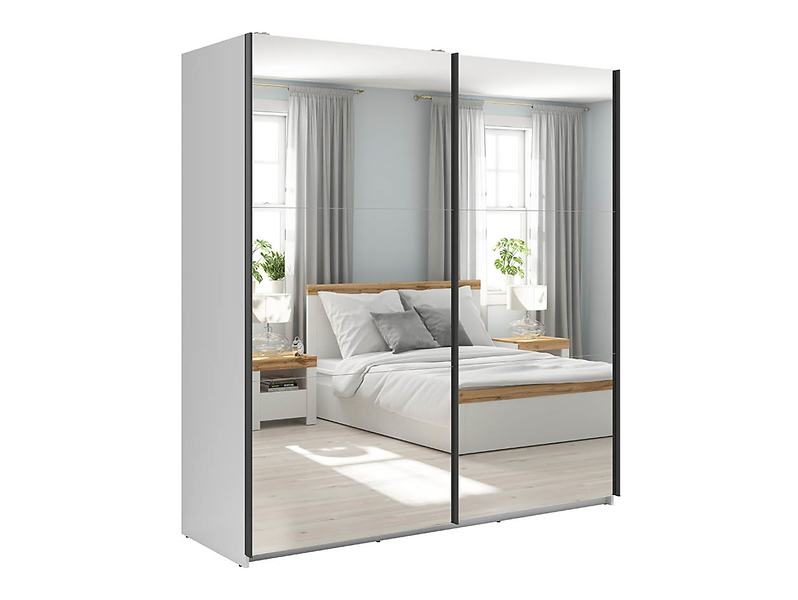 Szafa przesuwna Tetrix 183 cm z lustrem biały połysk 74086