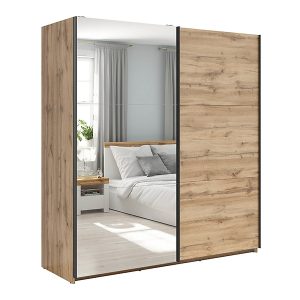 Szafa przesuwna Tetrix 183 cm z lustrem dąb wotan 74091 Szafa przesuwna Tetrix 183 cm z lustrem dąb wotan 74091