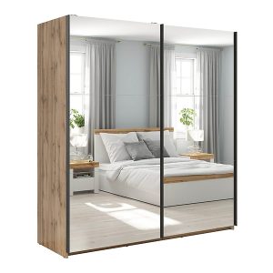 Szafa przesuwna Tetrix 183 cm z lustrem dąb wotan 74088 Szafa przesuwna Tetrix 183 cm z lustrem dąb wotan 74088