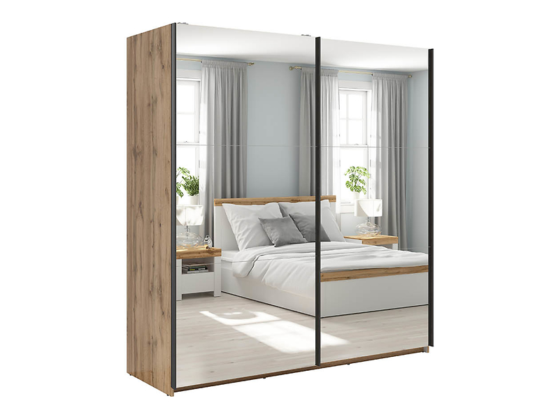 Szafa przesuwna Tetrix 183 cm z lustrem dąb wotan 74088