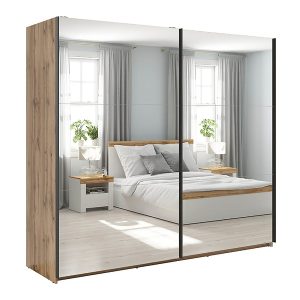 Szafa przesuwna Tetrix 220 cm z lustrem dąb wotan 74101 Szafa przesuwna Tetrix 220 cm z lustrem dąb wotan 74101