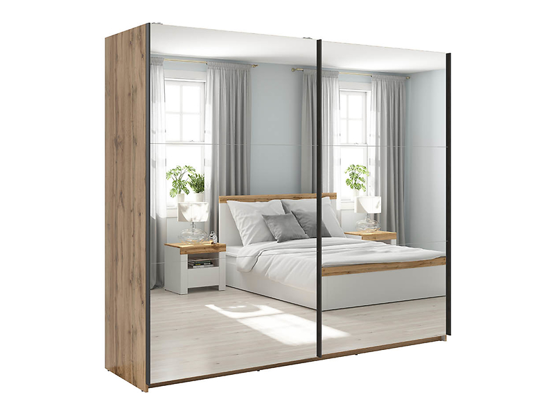 Szafa przesuwna Tetrix 220 cm z lustrem dąb wotan 74101