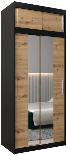Szafa przesuwna Tokyo 1 100 czarny + artisan z nadstawką 82367