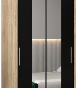 Szafa przesuwna Tokyo 1 100 sonoma + czarny z nadstawką 82357