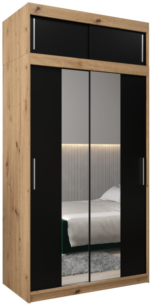 Szafa przesuwna Tokyo 1 120 artisan + czarny z nadstawką 82470