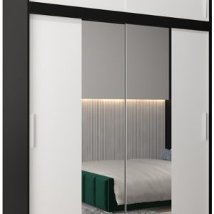 Szafa przesuwna Tokyo 1 180 czarny + biały z nadstawką 82490