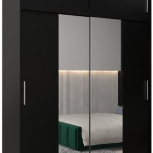 Szafa przesuwna Tokyo 1 180 czarny + czarny z nadstawką 82340