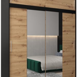 Szafa przesuwna Tokyo 1 200 czarny + artisan z nadstawką 82358