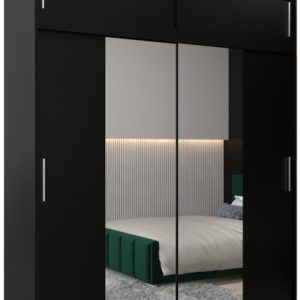 Szafa przesuwna Tokyo 1 200 czarny + czarny z nadstawką 82220