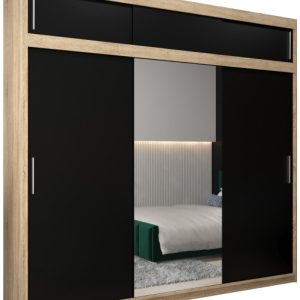Szafa przesuwna Tokyo 1 250 sonoma + czarny z nadstawką 82349 Szafa przesuwna Tokyo 1 250 sonoma + czarny z nadstawką 82349