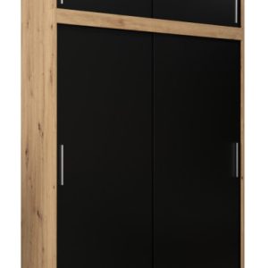 Szafa przesuwna Tokyo 150 artisan + czarny z nadstawką 90215 Szafa przesuwna Tokyo 150 artisan + czarny z nadstawką 90215