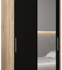 Szafa przesuwna Tokyo 2 100 sonoma + czarny z nadstawką 82204 Szafa przesuwna Tokyo 2 100 sonoma + czarny z nadstawką 82204