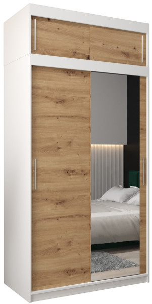 Szafa przesuwna Tokyo 2 120 biały + artisan z nadstawką 82277