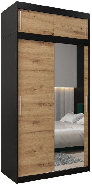 Szafa przesuwna Tokyo 2 120 czarny + artisan z nadstawką 82199