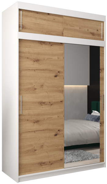 Szafa przesuwna Tokyo 2 150 biały + artisan z nadstawką 82323