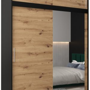 Szafa przesuwna Tokyo 2 180 czarny + artisan z nadstawką 82171 Szafa przesuwna Tokyo 2 180 czarny + artisan z nadstawką 82171