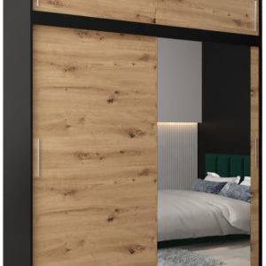 Szafa przesuwna Tokyo 2 200 czarny + artisan z nadstawką 82342 Szafa przesuwna Tokyo 2 200 czarny + artisan z nadstawką 82342