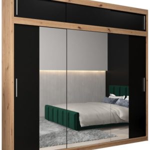 Szafa przesuwna Tokyo 2 250 artisan + czarny z nadstawką 82206 Szafa przesuwna Tokyo 2 250 artisan + czarny z nadstawką 82206