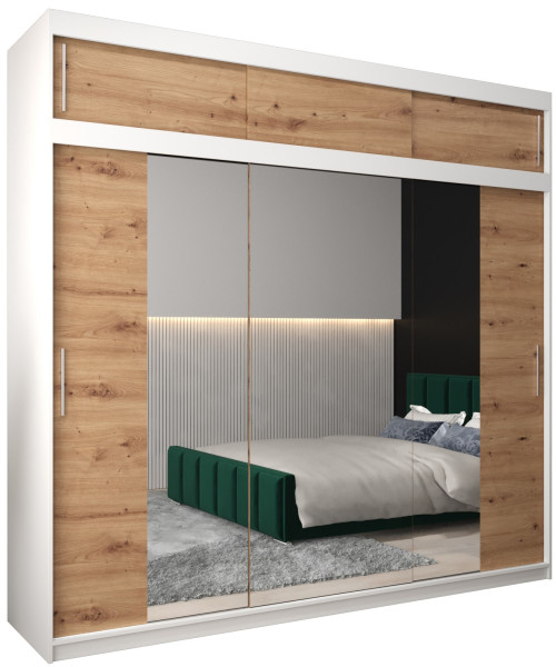 Szafa przesuwna Tokyo 2 250 biały + artisan z nadstawką 82118