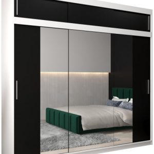 Szafa przesuwna Tokyo 2 250 biały + czarny z nadstawką 82459 Szafa przesuwna Tokyo 2 250 biały + czarny z nadstawką 82459