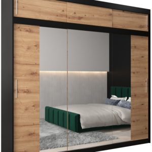 Szafa przesuwna Tokyo 2 250 czarny + artisan z nadstawką 82454 Szafa przesuwna Tokyo 2 250 czarny + artisan z nadstawką 82454