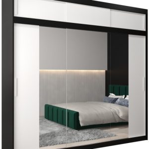 Szafa przesuwna Tokyo 2 250 czarny + biały z nadstawką 82464 Szafa przesuwna Tokyo 2 250 czarny + biały z nadstawką 82464
