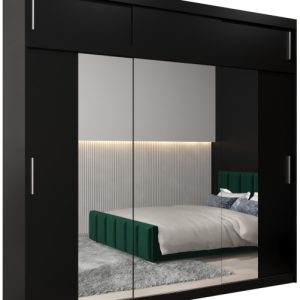 Szafa przesuwna Tokyo 2 250 czarny + czarny z nadstawką 82205 Szafa przesuwna Tokyo 2 250 czarny + czarny z nadstawką 82205