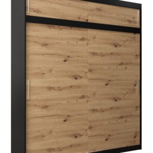 Szafa przesuwna Tokyo 200 czarny + artisan z nadstawką 90573 Szafa przesuwna Tokyo 200 czarny + artisan z nadstawką 90573