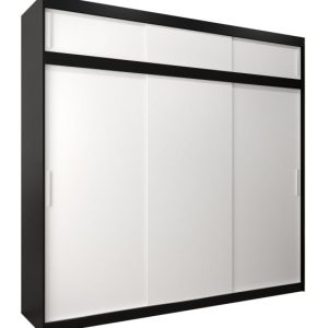 Szafa przesuwna Tokyo 250 czarny + biały z nadstawką 90147 Szafa przesuwna Tokyo 250 czarny + biały z nadstawką 90147